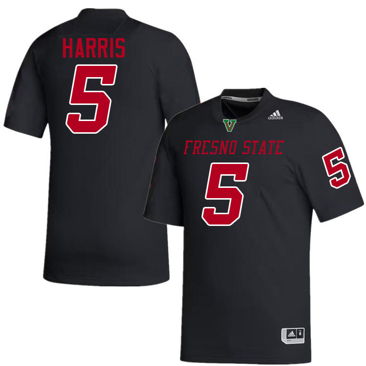 Fresno State Bulldogs #5 Simeon Harris College Football Jerseys,Uniforms-Black